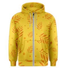 Abstract Yellow Floral Pattern Men s Zipper Hoodie