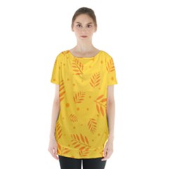 Abstract Yellow Floral Pattern Skirt Hem Sports Top by brightlightarts