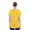 Abstract Yellow Floral Pattern Skirt Hem Sports Top View2