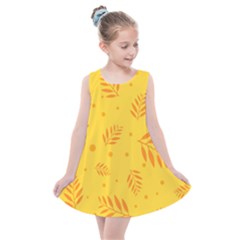 Abstract Yellow Floral Pattern Kids  Summer Dress by brightlightarts