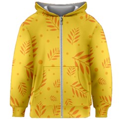 Abstract Yellow Floral Pattern Kids  Zipper Hoodie Without Drawstring by brightlightarts