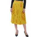 Abstract Yellow Floral Pattern Classic Velour Midi Skirt  View1