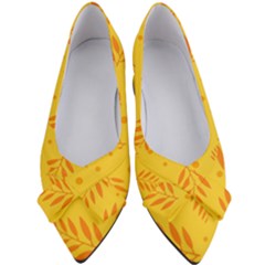 Abstract Yellow Floral Pattern Women s Bow Heels by brightlightarts