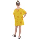 Abstract Yellow Floral Pattern Kids  One Piece Chiffon Dress View2