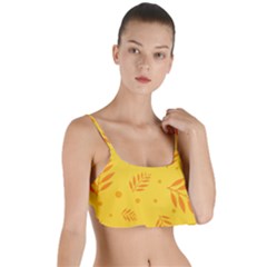 Abstract Yellow Floral Pattern Layered Top Bikini Top  by brightlightarts