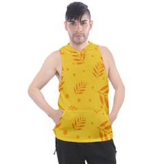 Abstract Yellow Floral Pattern Men s Sleeveless Hoodie by brightlightarts