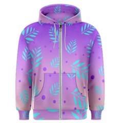 Abstract Floral Leaves Pattern Men s Zipper Hoodie