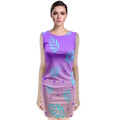 Abstract Floral Leaves Pattern Classic Sleeveless Midi Dress by brightlightarts