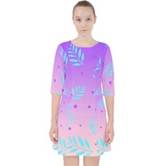 Abstract Floral Leaves Pattern Pocket Dress by brightlightarts