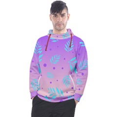 Abstract Floral Leaves Pattern Men s Pullover Hoodie