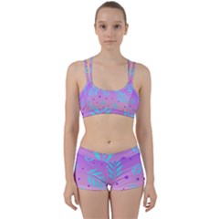 Abstract Floral Leaves Pattern Perfect Fit Gym Set by brightlightarts