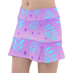 Abstract Floral Leaves Pattern Tennis Skorts by brightlightarts