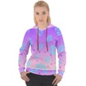 Abstract Floral Leaves Pattern Women s Overhead Hoodie View1