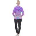 Abstract Floral Leaves Pattern Women s Overhead Hoodie View2