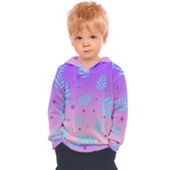 Abstract Floral Leaves Pattern Kids  Overhead Hoodie by brightlightarts