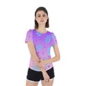 Abstract Floral Leaves Pattern Back Cut Out Sport Tee View2