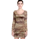 Grunge Surface Print Long Sleeve Bodycon Dress View1