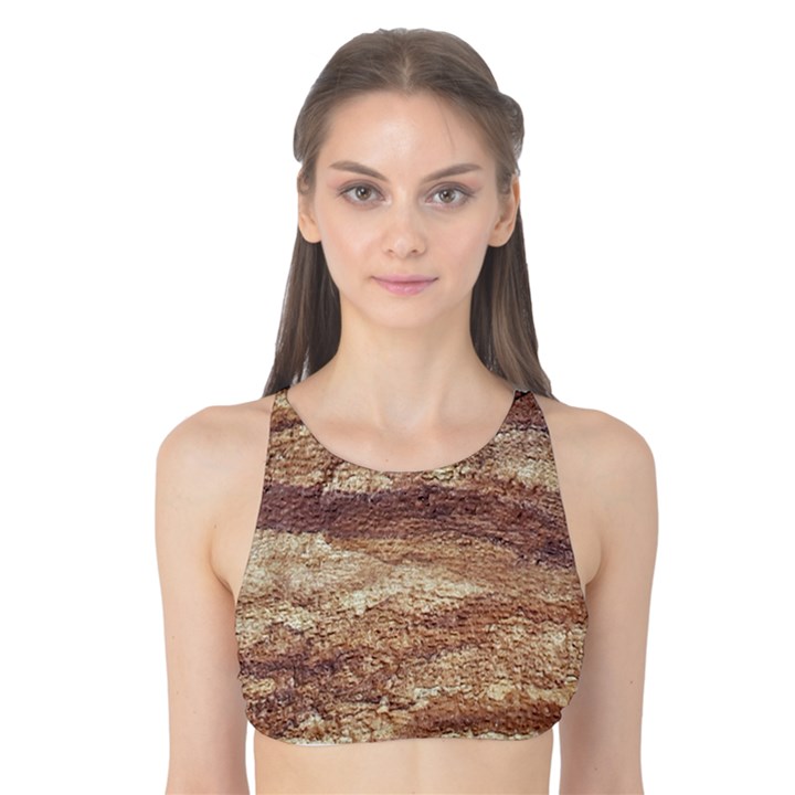 Grunge Surface Print Tank Bikini Top