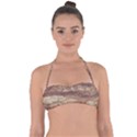 Grunge Surface Print Halter Bandeau Bikini Top View1