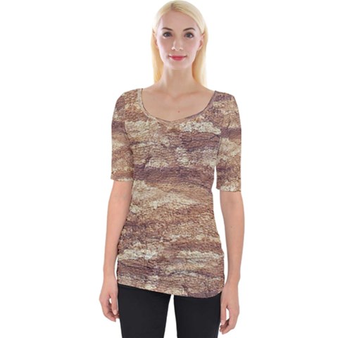 Grunge Surface Print Wide Neckline Tee by dflcprintsclothing