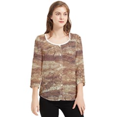 Grunge Surface Print Chiffon Quarter Sleeve Blouse by dflcprintsclothing