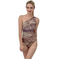 Grunge Surface Print To One Side Swimsuit by dflcprintsclothing