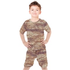 Grunge Surface Print Kids  Tee And Shorts Set by dflcprintsclothing