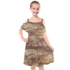 Grunge Surface Print Kids  Cut Out Shoulders Chiffon Dress by dflcprintsclothing