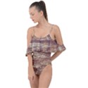 Grunge Surface Print Drape Piece Swimsuit View1