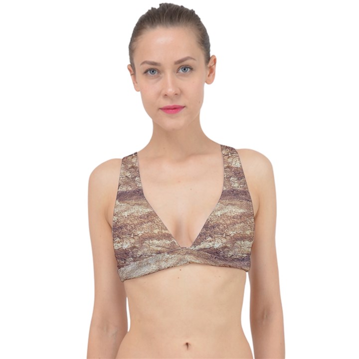 Grunge Surface Print Classic Banded Bikini Top