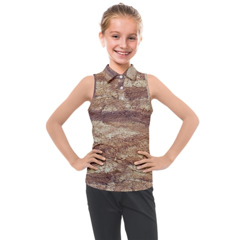 Grunge Surface Print Kids  Sleeveless Polo Tee by dflcprintsclothing