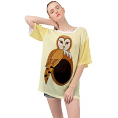 Adorable British Barn Owl Oversized Chiffon Top by WayfarerApothecary