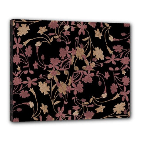 Dark Floral Ornate Print Canvas 20  X 16  (stretched) by dflcprintsclothing