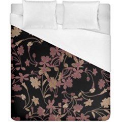 Dark Floral Ornate Print Duvet Cover (california King Size)