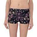 Dark Floral Ornate Print Reversible Boyleg Bikini Bottoms View1