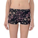 Dark Floral Ornate Print Reversible Boyleg Bikini Bottoms View3