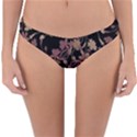 Dark Floral Ornate Print Reversible Hipster Bikini Bottoms View3