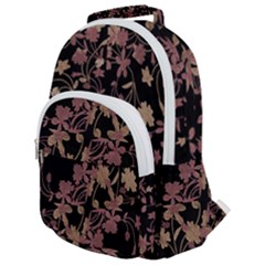 Dark Floral Ornate Print Rounded Multi Pocket Backpack by dflcprintsclothing