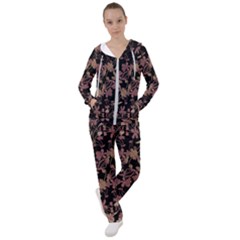 Dark Floral Ornate Print Women s Tracksuit