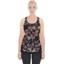 Dark Floral Ornate Print Piece Up Tank Top View1