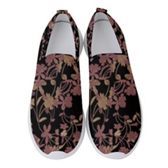 Dark Floral Ornate Print Women s Slip On Sneakers