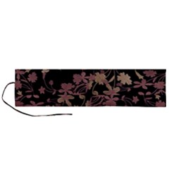 Dark Floral Ornate Print Roll Up Canvas Pencil Holder (l) by dflcprintsclothing