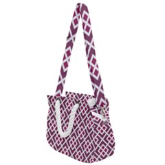 Two Tone Lattice Pattern Purple Rope Handles Shoulder Strap Bag by kellehco