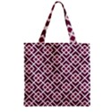 Two Tone Lattice Pattern Purple Zipper Grocery Tote Bag View1