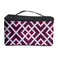 Two Tone Lattice Pattern Purple Cosmetic Storage by kellehco