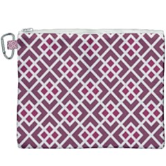 Two Tone Lattice Pattern Purple Canvas Cosmetic Bag (xxxl) by kellehco