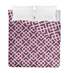 Two Tone Lattice Pattern Purple Duvet Cover Double Side (full/ Double Size) by kellehco