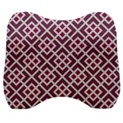 Two Tone Lattice Pattern Purple Velour Head Support Cushion