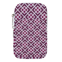 Two Tone Lattice Pattern Purple Waist Pouch (small) by kellehco