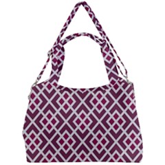 Two Tone Lattice Pattern Purple Double Compartment Shoulder Bag by kellehco